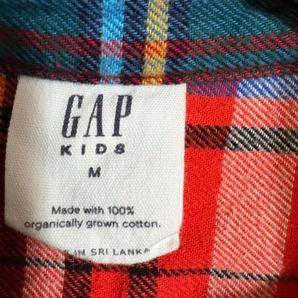 Gap Kids Multicolor Patchwork Plaid Flannel Button-Down Shirt